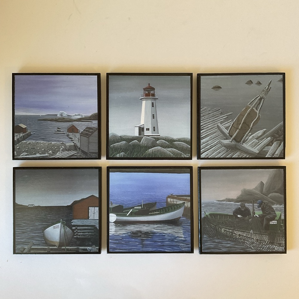 Newfoundland Coasters Set of 6 Lightweight Wood